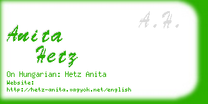 anita hetz business card